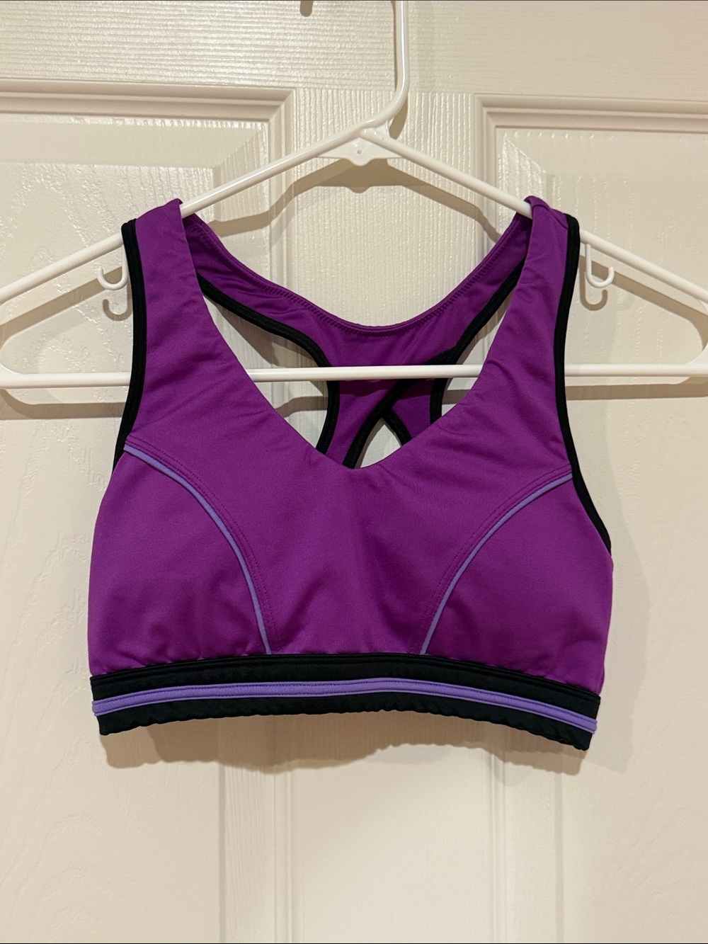 aerie Purple Sports Bra with Black Trim